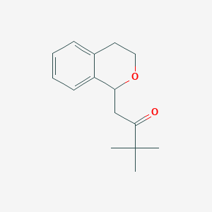 molecular formula C15H20O2 B15432489 1-(3,4-Dihydro-1H-2-benzopyran-1-yl)-3,3-dimethylbutan-2-one CAS No. 88222-45-1