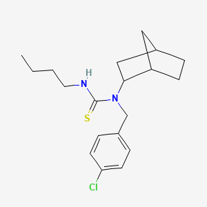 molecular formula C19H27ClN2S B15432552 N-Bicyclo[2.2.1]heptan-2-yl-N'-butyl-N-[(4-chlorophenyl)methyl]thiourea CAS No. 89472-93-5