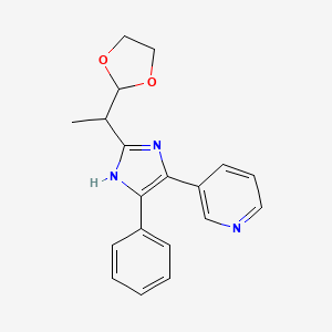 molecular formula C19H19N3O2 B15432677 3-{2-[1-(1,3-Dioxolan-2-yl)ethyl]-5-phenyl-1H-imidazol-4-yl}pyridine CAS No. 87752-79-2