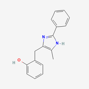 molecular formula C17H16N2O B15432850 Phenol, 2-[(5-methyl-2-phenyl-1H-imidazol-4-yl)methyl]- CAS No. 89946-70-3