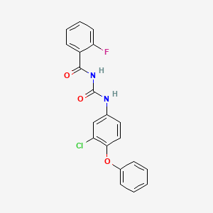 molecular formula C20H14ClFN2O3 B15433094 N-[(3-Chloro-4-phenoxyphenyl)carbamoyl]-2-fluorobenzamide CAS No. 88011-80-7