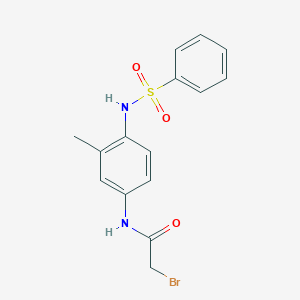 molecular formula C15H15BrN2O3S B15433596 N-{4-[(Benzenesulfonyl)amino]-3-methylphenyl}-2-bromoacetamide CAS No. 86785-38-8