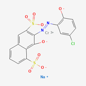 molecular formula C16H7ClCrN2NaO8S2 B15433798 Sodium (7-((5-chloro-2-hydroxyphenyl)azo)-8-hydroxynaphthalene-1,6-disulphonato(4-))chromate(1-) CAS No. 85958-81-2