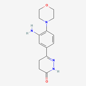 molecular formula C14H18N4O2 B15433923 6-[3-Amino-4-(morpholin-4-yl)phenyl]-4,5-dihydropyridazin-3(2H)-one CAS No. 84313-90-6