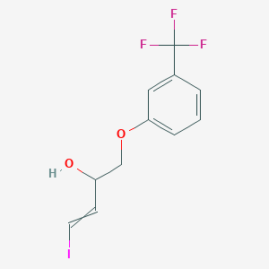 molecular formula C11H10F3IO2 B15433928 4-Iodo-1-[3-(trifluoromethyl)phenoxy]but-3-en-2-ol CAS No. 88462-74-2