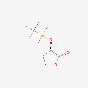 molecular formula C10H20O3Si B015434 (-)-(3S)-3-{[tert-Butyl(dimethyl)silyl]oxy}dihydrofuran-2(3H)-one CAS No. 164264-14-6