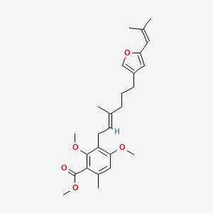 molecular formula C26H34O5 B15434179 Permethyl deriv. of cristatic acid CAS No. 80557-11-5