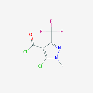 molecular formula C6H3Cl2F3N2O B154342 5-Chloro-1-methyl-3-(trifluoromethyl)-1H-pyrazole-4-carbonyl chloride CAS No. 128564-57-8