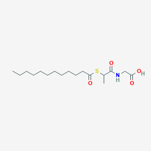 molecular formula C17H31NO4S B15434321 N-[2-(Dodecanoylsulfanyl)propanoyl]glycine CAS No. 87367-27-9