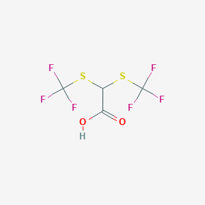 molecular formula C4H2F6O2S2 B15434474 Bis[(trifluoromethyl)sulfanyl]acetic acid CAS No. 84132-18-3