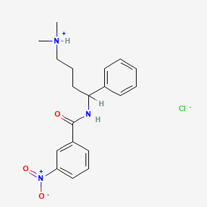 molecular formula C19H24ClN3O3 B15434544 N-(alpha-(3-(Dimethylamino)propyl)benzyl)-m-nitro-benzamide hydrochloride CAS No. 80704-44-5