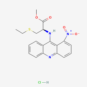 molecular formula C19H20ClN3O4S B15434782 L-Cysteine, S-ethyl-N-(1-nitro-9-acridinyl)-, methyl ester, monohydrochloride CAS No. 83550-93-0