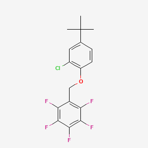 molecular formula C17H14ClF5O B15435187 Benzene, 1-((4-tert-butyl-2-chlorophenoxy)methyl)-2,3,4,5,6-pentafluoro- CAS No. 87002-15-1