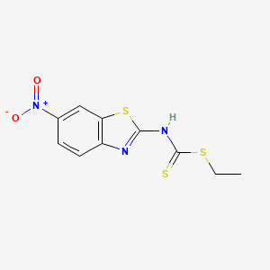 molecular formula C10H9N3O2S3 B15435326 Ethyl (6-nitro-1,3-benzothiazol-2-yl)carbamodithioate CAS No. 81797-90-2