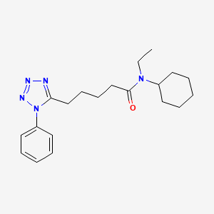 molecular formula C20H29N5O B15435510 N-Cyclohexyl-N-ethyl-1-phenyl-1H-tetrazole-5-pentanamide CAS No. 80472-85-1