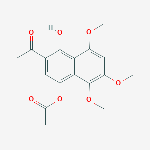 molecular formula C17H18O7 B15435686 Ethanone, 1-[4-(acetyloxy)-1-hydroxy-5,6,8-trimethoxy-2-naphthalenyl]- CAS No. 83571-19-1