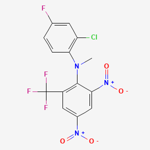 molecular formula C14H8ClF4N3O4 B15435809 N-(2-Chloro-4-fluorophenyl)-N-methyl-2,4-dinitro-6-(trifluoromethyl)aniline CAS No. 84529-67-9