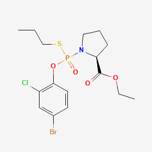 molecular formula C16H22BrClNO4PS B15436227 L-Proline, 1-((4-bromo-2-chlorophenoxy)(propylthio)phosphinyl)-, ethyl ester CAS No. 81116-99-6