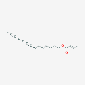 molecular formula C19H20O2 B15436288 Tetradeca-4,6-diene-8,10,12-triyn-1-yl 3-methylbut-2-enoate CAS No. 79830-31-2
