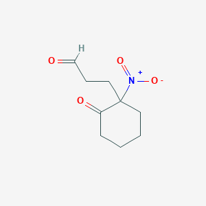 molecular formula C9H13NO4 B15436558 3-(1-Nitro-2-oxocyclohexyl)propanal CAS No. 81590-76-3