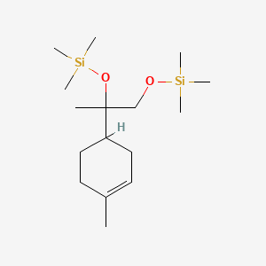 molecular formula C16H34O2Si2 B15436683 Trimethyl-(2-(4-methyl-1-cyclohex-3-enyl)-1-trimethylsilyloxy-propan-2-yl)oxysilane CAS No. 80267-09-0