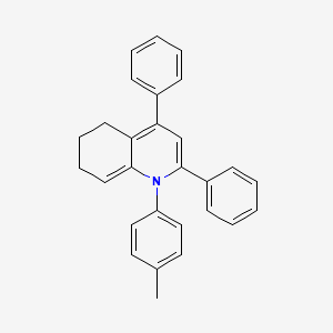 molecular formula C28H25N B15436784 Quinoline, 1,5,6,7-tetrahydro-1-(4-methylphenyl)-2,4-diphenyl- CAS No. 82883-72-5