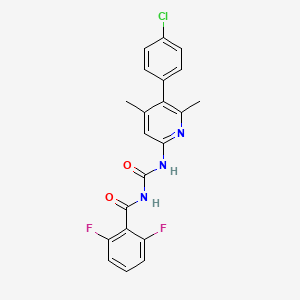 molecular formula C21H16ClF2N3O2 B15436832 Benzamide, N-(((5-(4-chlorophenyl)-4,6-dimethyl-2-pyridinyl)amino)carbonyl)-2,6-difluoro- CAS No. 84596-57-6