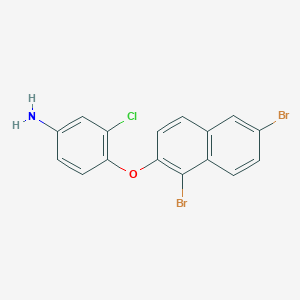 molecular formula C16H10Br2ClNO B15436956 3-Chloro-4-[(1,6-dibromonaphthalen-2-yl)oxy]aniline CAS No. 83054-41-5