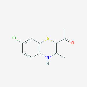 molecular formula C11H10ClNOS B15437362 Ethanone, 1-(7-chloro-3-methyl-4H-1,4-benzothiazin-2-yl)- CAS No. 76273-44-4