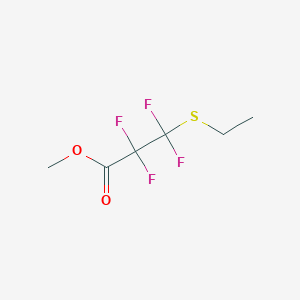 molecular formula C6H8F4O2S B15437372 Methyl 3-(ethylsulfanyl)-2,2,3,3-tetrafluoropropanoate CAS No. 77705-85-2