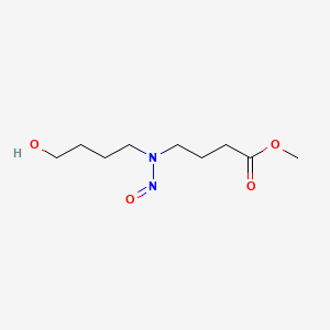 molecular formula C9H18N2O4 B15437452 Butanoic acid, 4-((4-hydroxybutyl)nitrosoamino)-, methyl ester CAS No. 79448-04-7