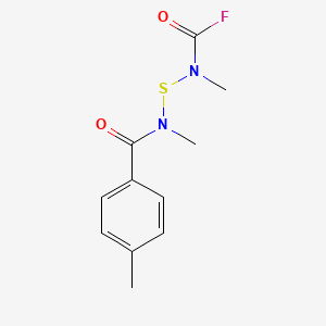 molecular formula C11H13FN2O2S B15437466 Methyl{[methyl(4-methylbenzoyl)amino]sulfanyl}carbamyl fluoride CAS No. 82773-92-0