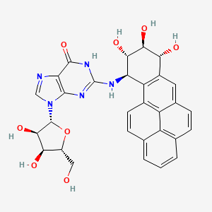 molecular formula C30H27N5O8 B15437562 Guanosine, N-(7,8,9,10-tetrahydro-7,8,9-trihydroxybenzo(a)pyren-10-yl)-, (7R-(7alpha,8beta,9alpha,10beta))- CAS No. 77341-01-6