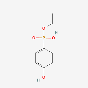 molecular formula C8H11O4P B15437624 Phosphonic acid, (4-hydroxyphenyl)-, monoethyl ester CAS No. 77173-37-6