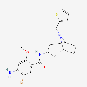 molecular formula C20H24BrN3O2S B15437628 exo-4-Amino-5-bromo-2-methoxy-N-(8-(2-thenyl)-8-azabicyclo(3.2.1)oct-3-yl)benzamide CAS No. 76351-98-9
