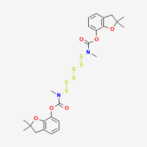 molecular formula C24H28N2O6S6 B15437882 Carbamic acid, hexathiobis(methyl-, bis(2,3-dihydro-2,2-dimethyl-7-benzofuranyl) ester CAS No. 79438-68-9