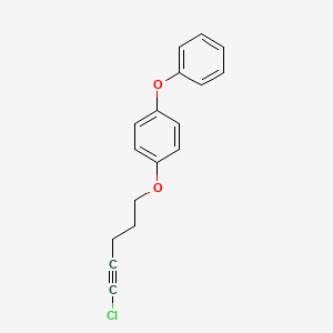 molecular formula C17H15ClO2 B15437938 Benzene, 1-((5-chloro-4-pentynyl)oxy)-4-phenoxy- CAS No. 74706-17-5