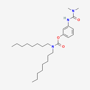 molecular formula C26H45N3O3 B15438014 m-(3,3-Dimethylureido)phenyl dioctylcarbamate CAS No. 73953-82-9