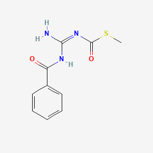molecular formula C10H11N3O2S B15438030 S-methyl (NZ)-N-[amino(benzamido)methylidene]carbamothioate 