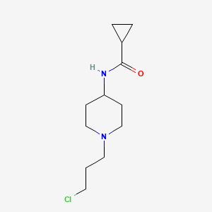 molecular formula C12H21ClN2O B15438086 N-[1-(3-Chloropropyl)piperidin-4-yl]cyclopropanecarboxamide CAS No. 78555-35-8