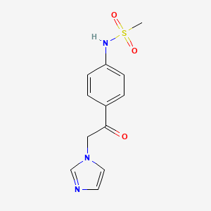 molecular formula C12H13N3O3S B15438208 Methanesulfonamide, N-(4-(1H-imidazol-1-ylacetyl)phenyl)- CAS No. 77234-67-4
