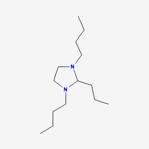 molecular formula C14H30N2 B15438294 Imidazolidine, 1,3-dibutyl-2-propyl- CAS No. 73941-39-6
