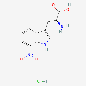molecular formula C11H12ClN3O4 B15438315 Tryptophan, 7-nitro-, hydrochloride, DL- CAS No. 74051-46-0