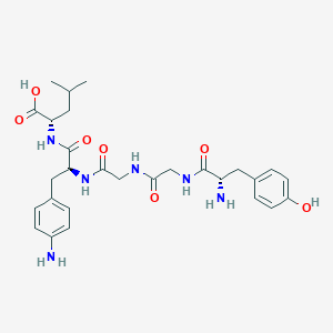 molecular formula C28H38N6O7 B15438454 L-Tyrosylglycylglycyl-4-amino-L-phenylalanyl-L-leucine CAS No. 76995-90-9