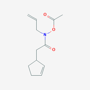 molecular formula C12H17NO3 B15438514 N-(Acetyloxy)-2-(cyclopent-2-en-1-yl)-N-(prop-2-en-1-yl)acetamide CAS No. 77413-82-2