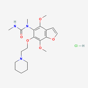 molecular formula C20H30ClN3O5 B15438595 Urea, 1-(4,7-dimethoxy-6-(2-piperidinoethoxy)-5-benzofuranyl)-1,3-dimethyl-, hydrochloride CAS No. 75883-73-7