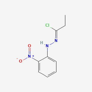 molecular formula C9H10ClN3O2 B15438804 Propionyl chloride 2-nitrophenylhydrazone CAS No. 74305-92-3
