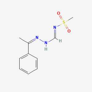 molecular formula C10H13N3O2S B15439056 N'-methylsulfonyl-N-[(Z)-1-phenylethylideneamino]methanimidamide CAS No. 76291-31-1