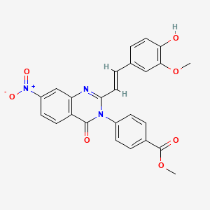 molecular formula C25H19N3O7 B15439151 methyl 4-[2-[(E)-2-(4-hydroxy-3-methoxyphenyl)ethenyl]-7-nitro-4-oxoquinazolin-3-yl]benzoate CAS No. 78356-76-0