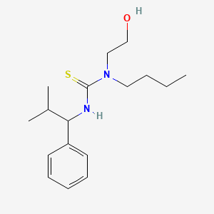 molecular formula C17H28N2OS B15439378 N-Butyl-N-(2-hydroxyethyl)-N'-(2-methyl-1-phenylpropyl)thiourea CAS No. 74787-94-3